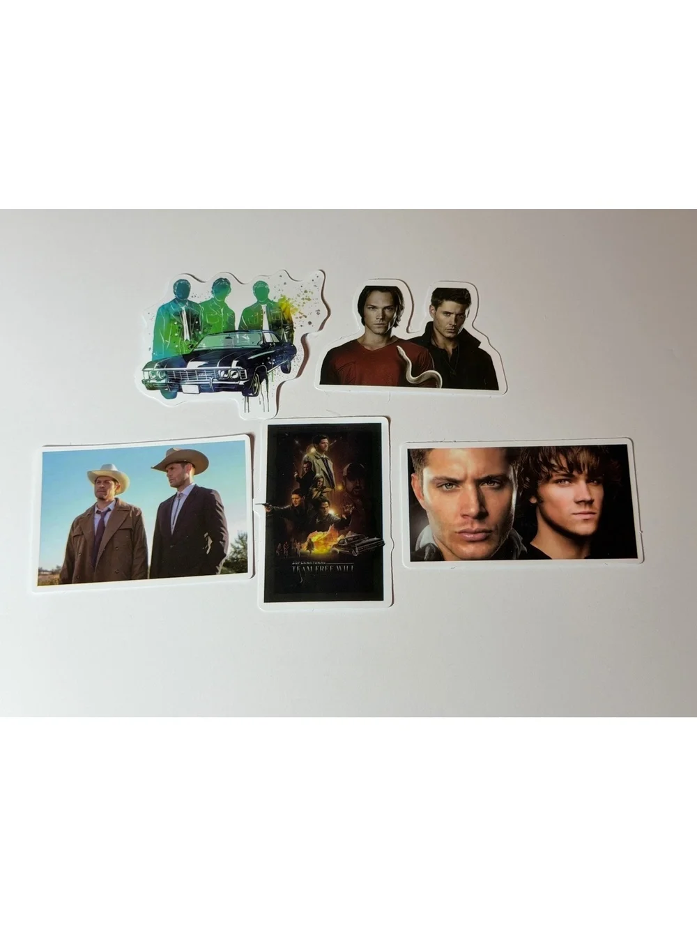 Stickers. 5 pack. Supernatural. Sam Dean Castiel
